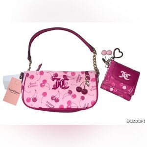 Juicy Couture Pink Cherry On Top Shoulder Bag & Wallet